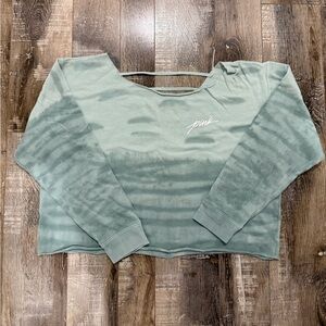 PINK Victoria's Secret Green Off-the-Shoulder Sweater